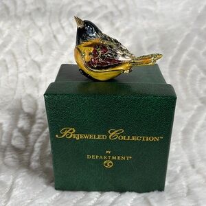 Department 56 Bejeweled Collection Colorful Bird Trinket Box *Original Box*